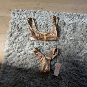 Never worn before Oh Polly gold swimsuit set